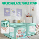 Baby Playpen for Toddler ,Keenstone 61 x 50 inch Large Baby Playard for 0-6 Years,Indoor & Outdoor,Green