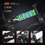 26 Inch Electric Bike for Adults Fat Tire Mountain Bike Snow Beach Electric Bicycle for Men Folding Commuter City E-Bikes Shimano 7-Speed 48V 10AH Removable Battery