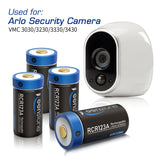8Pcs 700mAh RCR123A Rechargeable Arlo Batteries