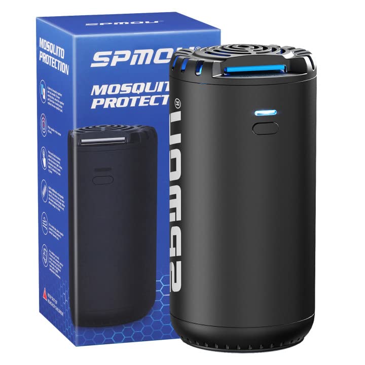 Spmou Rechargeable Mosquito Repeller, 25’ Mosquito Protection Zone, Portable Rechargeable, Includes 72 Hr Mosquito Repellent Refill, No Spray, No Candle or Flame Mosquito Repeller / DEET Alternative