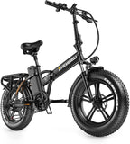 zhengbu 20 Inch Electric Bike for Adults Folding Electric Bicycle for Commuting 750W Commuter City E-Bikes Fat Tire Electric Mountain Bike for Men/Women Beach Snow Bike 48V 15AH Lithium-ion Battery