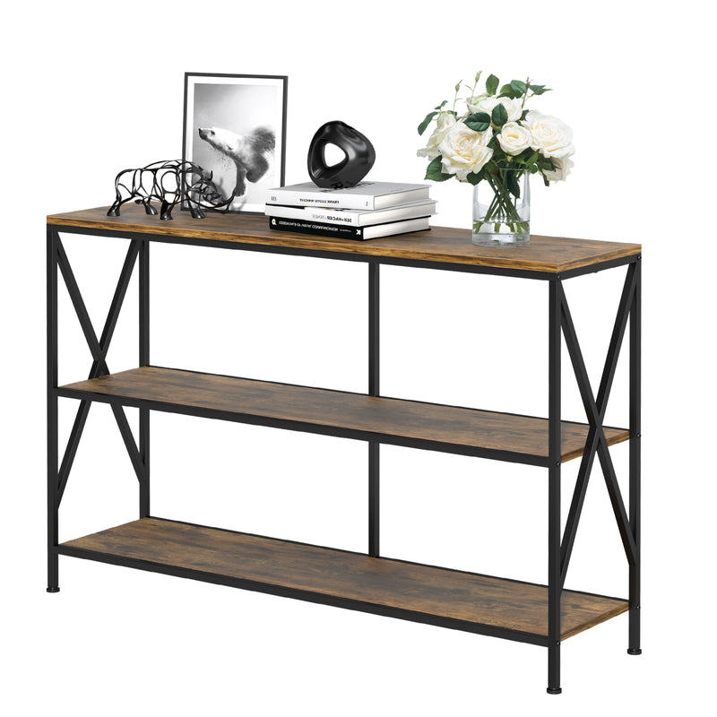 Cheflaud TV Stand for TVs up to 55",TV Console Table Storage Shelves,Wood Sofa Table for Living Room,Entryway