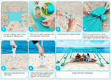 VECUKTY Lightweight 120'' x120'' Beach Tent, Turquoise