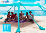 VECUKTY Lightweight 120'' x120'' Beach Tent, Turquoise