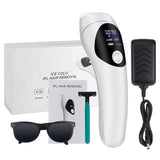 IPL Hair Removal Device，LCD Permanent Painless Laser Hair Removal , With Precision Head for Women and men Facial Whole Body use , 2 Modes and 5 Levels ,Safe and professional, White