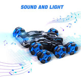 Keenstone RC Stunt Car Remote Control Monster Truck,Eight Wheel,Blue