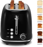 2-Slice Toasters Stainless Steel Retro Toaster with Extra Wide Slots - Pastel Green