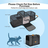Expandable Pet Carrier, Morpilot Airline Approved Pet Carrier, 2 Sides Expandable Soft Cat Carrier with Fleece Pad for two lower than 15lb Cats, Dogs, Puppy and Small Animals