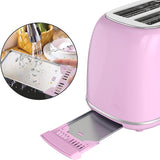 2-Slice Toasters Stainless Steel Retro Toaster with Extra Wide Slots - Pastel Green