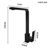 Cheflaud Robinet Cuisine Mitigeur Noir 7-Forme bec Haut Rotatif 360° Inxo Robinet avec aérateur