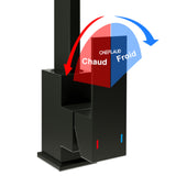 Cheflaud Robinet Cuisine Mitigeur Noir 7-Forme bec Haut Rotatif 360° Inxo Robinet avec aérateur
