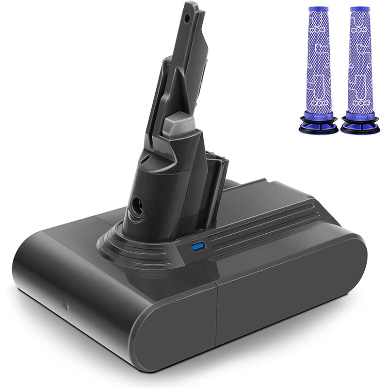 Dyson V7 Replacement Battery, 21.6V 4600mAh Lithium Battery Compatible with SV11 V7 Motorhead V7 Trigger V7 Animal V7 HEPA V7 Absolute Handheld Vacuum Cleaners, 2 Pack Filters Included