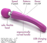 Morpilot  Therapeutic Personal Massager - Handheld Cordless and Powerful Wand - 8 Speeds 20 Vibrating Patterns - USB Rechargeable - Magic Recovery Effect for Women and Men, Body, Neck, Back & Shoulders