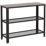 Cheflaud Console Table Entry Table with Double Mesh Shelves for Entryway, Industrial Sofa Table Foyer Table for Front Hall, Hallway, Sofa, Couch, Living Room, Coffee Bar, Kitchen, Rustic