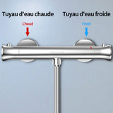 Cheflaud Mitigeur Douche Thermostatique de robinet douche ，Robinet anti-brûlure de Douche pour Salle de Bai 38℃, Économiser l'Eau