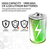 16 Pack 1500mAh Non-Rechargeable CR123A Batteries