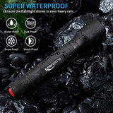 Keenstone Rechargeable LED Flashlights 2 Pack, 1500 High Lumens, Zoomable, 5 Modes, Waterproof Tactical Handheld Flashlight for Emergencies or Hiking, 4pcs 18650 Battery and Charger Included