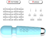 Morpilot Portable Personal Powerful Handheld Magic Safety Wand Massager with Relief Silicone IPX7 Waterproof 20 Magic Vibration Patterns 8 Multi-Speed Therapy Muscle Aches - Travel Bag Included - Blue