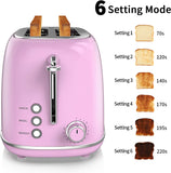 2-Slice Toasters Stainless Steel Retro Toaster with Extra Wide Slots - Pastel Green