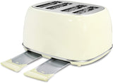 Toasters 4 Slice, Keenstone Retro Stainless Steel Bagel Toaster with Wide Slots, Black