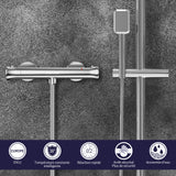 Cheflaud Mitigeur Douche Thermostatique de robinet douche ，Robinet anti-brûlure de Douche pour Salle de Bai 38℃, Économiser l'Eau