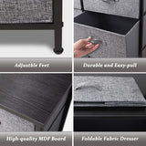 Cheflaud 8 Drawer Dresser Organizer Fabric Storage Chest for Bedroom, Hallway, Entryway, Closets, Nurseries, Furniture Storage Tower Sturdy Steel Frame, Wood Top, Gray