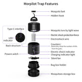 Bug Zapper Indoor, Morpilot Mosquito Trap for Gnat Fruit Flies with UV Light, Rechargeable Mosquito Killer Lamp Built-in Mosquito Attractant, Silent Fan and Sticky Glue Boards Black