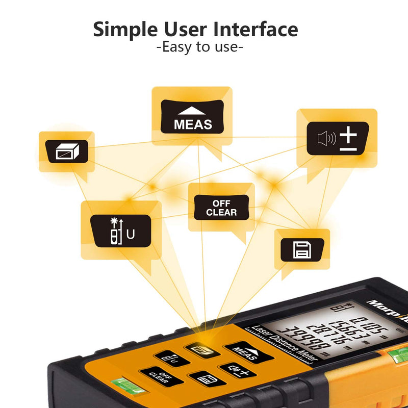 196Ft M/In/Ft Laser Tape Measure  with 2 Bubbles