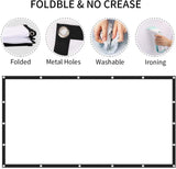Projector Screen, Keenstone 120 inch 16:9 HD Foldable Anti-Crease Portable Projector Movies Video Screen for Home Theater Outdoor Indoor