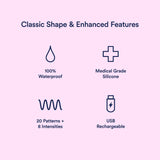 Morpilot Rechargeable Personal Wand Massager - Quiet & Waterproof - 20 Patterns & 8 Speeds - Travel Bag Included - Men & Women - Perfect for Tension Relief, Muscle, Back, Soreness, Recovery - Hot Pink