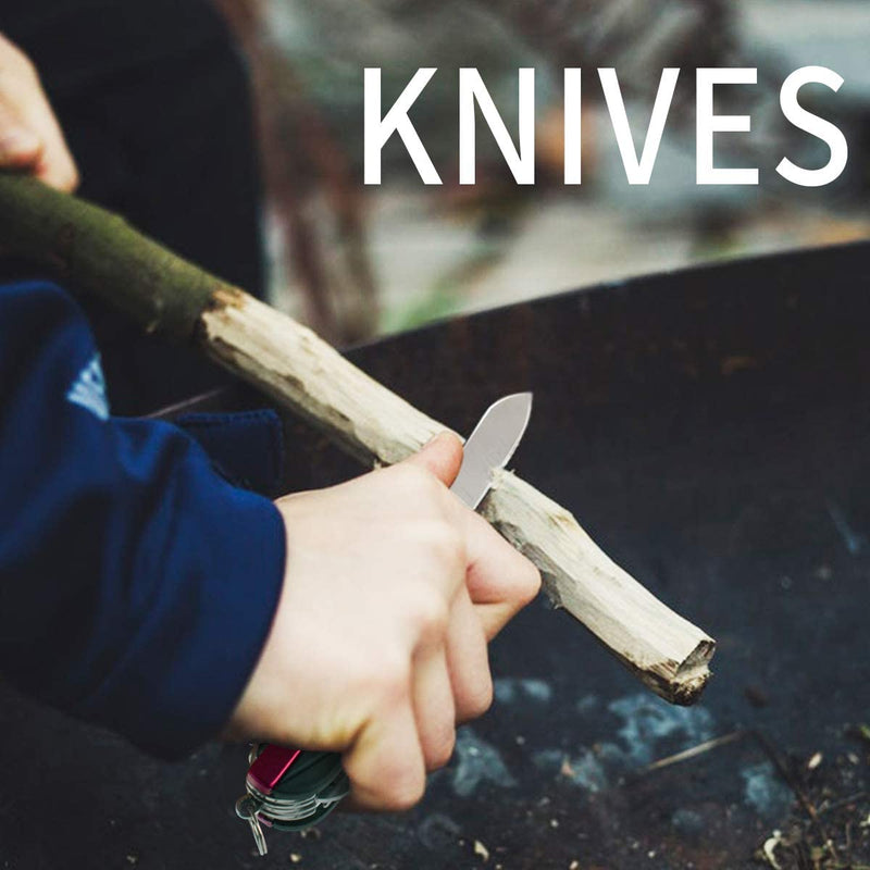 Multi Tool & Fire Starter Set, 15 in 1 Pocket Knife with Scissors | Magnesium Fire Starter with Compass & Whistle for Camping, Outdoor Survival, Hiking, Fishing