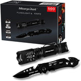 Morpilot Tactical Flashlight and Pocket Knives Set, Super Bright Handheld Flashlight and 5 in 1 Multitool Tactical Knife for Camping Hiking Backpacking Fishing