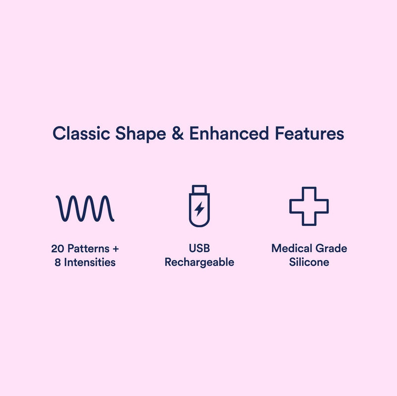 Morpilot Magic Rechargeable Personal Wand Massager - Large Edition - 20 Powerful Patterns & 8 Speeds - Perfect for Muscle Tension, Back, Neck Relief, Soreness, Recovery - Light Pink