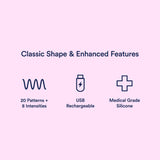 Morpilot Magic Rechargeable Personal Wand Massager - Large Edition - 20 Powerful Patterns & 8 Speeds - Perfect for Muscle Tension, Back, Neck Relief, Soreness, Recovery - Light Pink