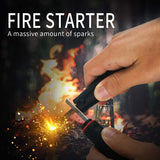 Multi Tool & Fire Starter Set, 15 in 1 Pocket Knife with Scissors | Magnesium Fire Starter with Compass & Whistle for Camping, Outdoor Survival, Hiking, Fishing