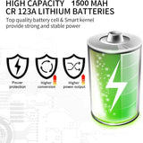 3V CR123A Lithium Battery, High Capacity 1500mAh Non-Rechargeable CR123A Batteries PTC Protected for Flashlight, Camera, Toys, Alarm System (Not Compatible with Arlo Cameras) (20PCS) (Yellow)