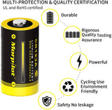 3V CR123A Lithium Battery, High Capacity 1500mAh Non-Rechargeable CR123A Batteries PTC Protected for Flashlight, Camera, Toys, Alarm System (Not Compatible with Arlo Cameras) (20PCS) (Yellow)