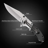 Handheld Flashlight Pocket Knife Set, Cheflaud LED Flashlight with 5 Modes Zoomable Water Resistant and Hunting Knife Combo for Outdoor Camping Hiking Fishing Traveling Men's Gift