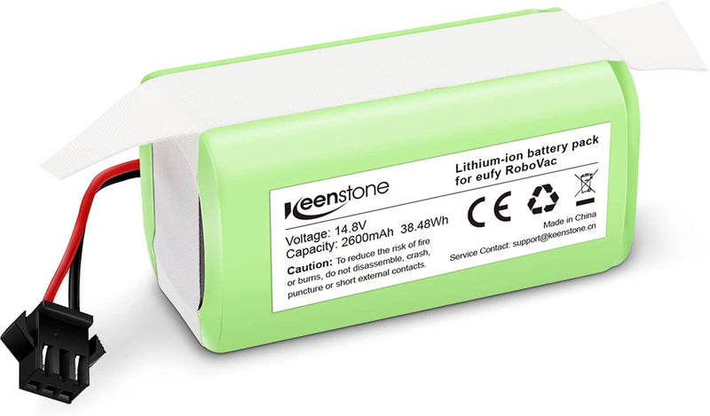Keenstone 14.4V 2600mAh Li-ion Rechargeable Replacement Battery Compatible with Ecovacs Deebot N79S, N79, DN622, Eufy RoboVac 11, 11S, RoboVac 30, 30C, RoboVac 15C, 12, Amarey A800