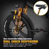 zhengbu 20 Inch Electric Bike for Adults Folding Electric Bicycle for Commuting 750W Commuter City E-Bikes Fat Tire Electric Mountain Bike for Men/Women Beach Snow Bike 48V 15AH Lithium-ion Battery