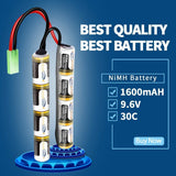 Keenstone 9.6V 1600mAh Butterfly Nunchuck Stick Mini Battery Pack with Mini Tamiya Connector for Airsoft Guns ICS CA TM SRC JG G36 G&M733 etc