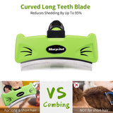 Morpilot Pet Grooming Brush, Deshedding Dog Brush with Quick Self Cleaning, Professional Pet Comb Removes Loose Hair and Combats Reduces Shedding Up To 95%, Deshedding Brush for Dogs and Cats (L)