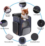 morpilot Dog Backpack, Foldable Cat Backpack Carrier for Cats and Small Dogs, Breathable Pet Carrier Backpack with Inner Safety Leash + Folding Dog Bowl, Ideal for Hiking, Traveling, Outdoor Use