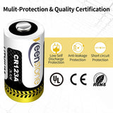 CR123A 3v Lithium Battery 18 Pack, Keenstone UL Certified Non-Rechargeable 1600mAh Lithium Batteries for Flashlight Torch Microphones (NOT for Arlo Cameras)