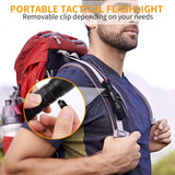 Tactical Flashlight with Picatinny Rail Mount, LED Weapon Light 800 Lumen Waterproof Tactical Flash Light for Outdoor Shooting Hunting Camping, Include with CR123A Lithium Battery and Portable Clip