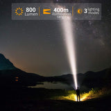 Tactical Flashlight with Picatinny Rail Mount, LED Weapon Light 800 Lumen Waterproof Tactical Flash Light for Outdoor Shooting Hunting Camping, Include with CR123A Lithium Battery and Portable Clip