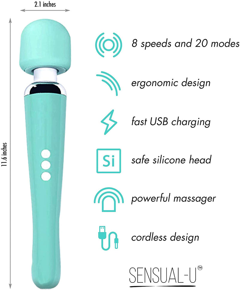 Morpilot Therapeutic Personal Massager - Handheld Cordless and Powerful Wand - 8 Speeds 20 Vibrating Patterns - USB Rechargeable - Magic Recovery Effect for Women and Men, Body, Neck, Back & Shoulders