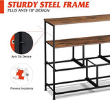 MONVANE 3-in-1 Television stand for 65 Inch TV Stands,with Open Shelves for Living Room, Black