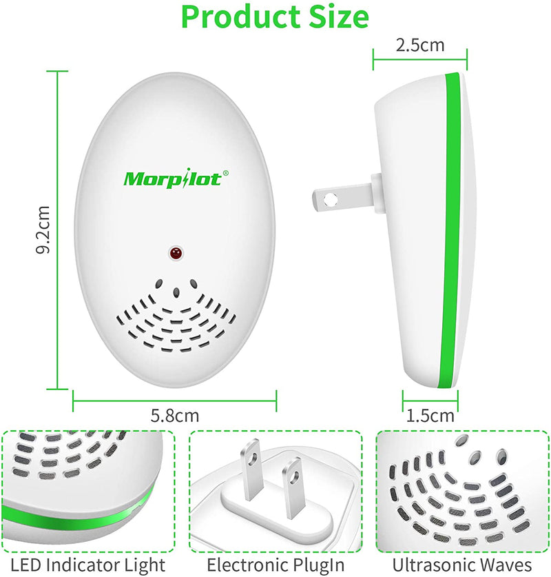 Ｍ－１ Ultrasonic Pest Repeller 4 Pack Electronic Repeller Indoor Plug-in - Get rid of - Rodents, Mice, Rats, Squirrels, Bats, Insects, Bed Bugs, Ants, Fleas, Mosquitos, Fly, Spiders, Roaches!