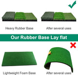 Keenstone Tri-Turf Golf Hitting Mat, Portable Golf Grass Mat for Driving, Chipping Practice Training with Adjustable Tees and Foam Practice Balls, Ideal for Indoor or Outdoor Training